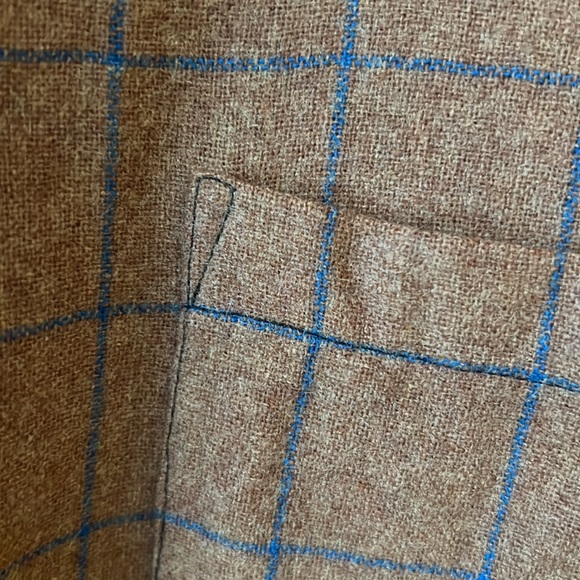 Vintage Le Chevron Plaid Wool Button Down Shirt.  Size XL. - Picture 5 of 16